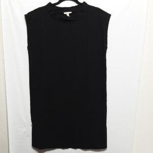 Eileen Fisher Classic Gauzy Material Goth Black Muscle Tee Dress